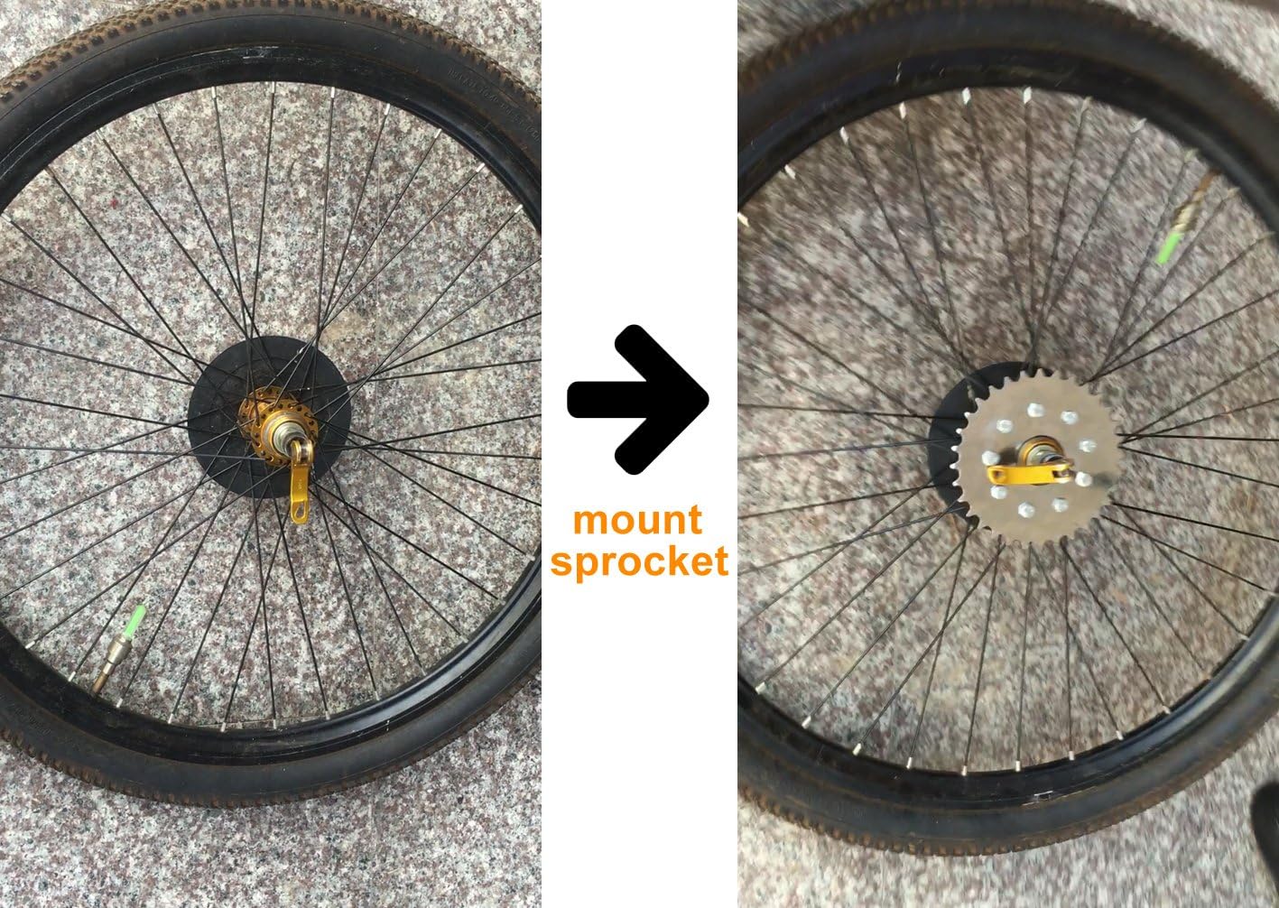 Custom Left Side Chain Drive Conversion Kit for Geared Bicycles – Derailleur-Compatible Bike Chain Drive System