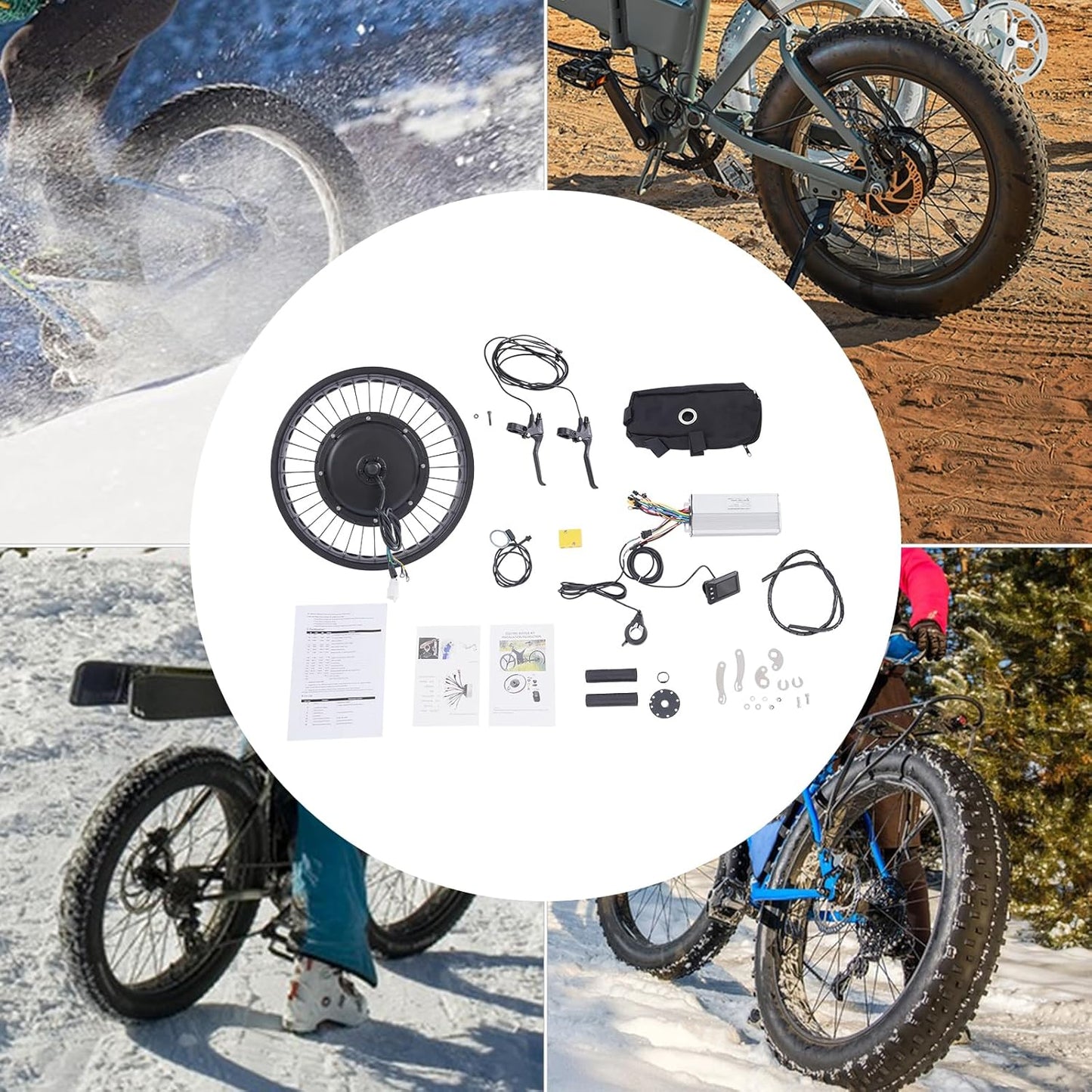 20 Inch Fat Tire Electric Bike Conversion Kit | 48V 2000W Rear Hub Motor with LCD Display