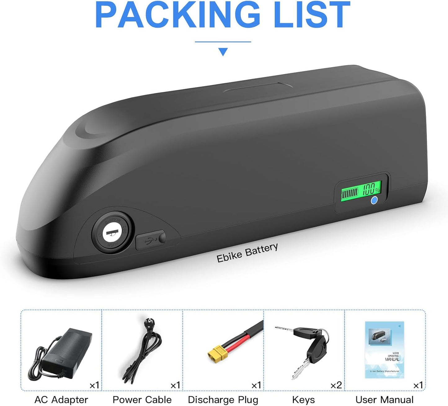 48V 20Ah Ebike Battery for Conversion Kits 500W–1500W