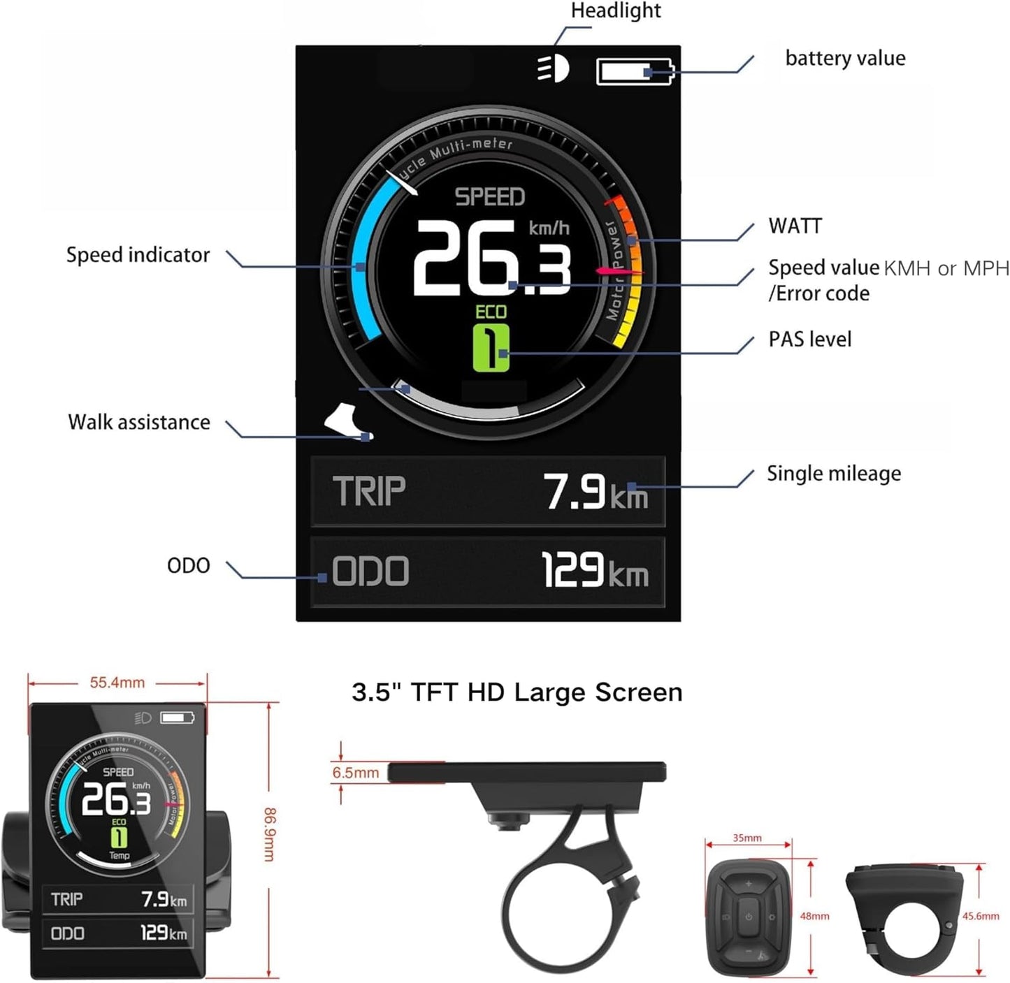 BAFANG G062 48V 750W Fat Tire E-Bike Conversion Kit for Rear Wheel - 20"x4.0" with Cassette & Disc Brake Compatibility, 175mm Hub Motor