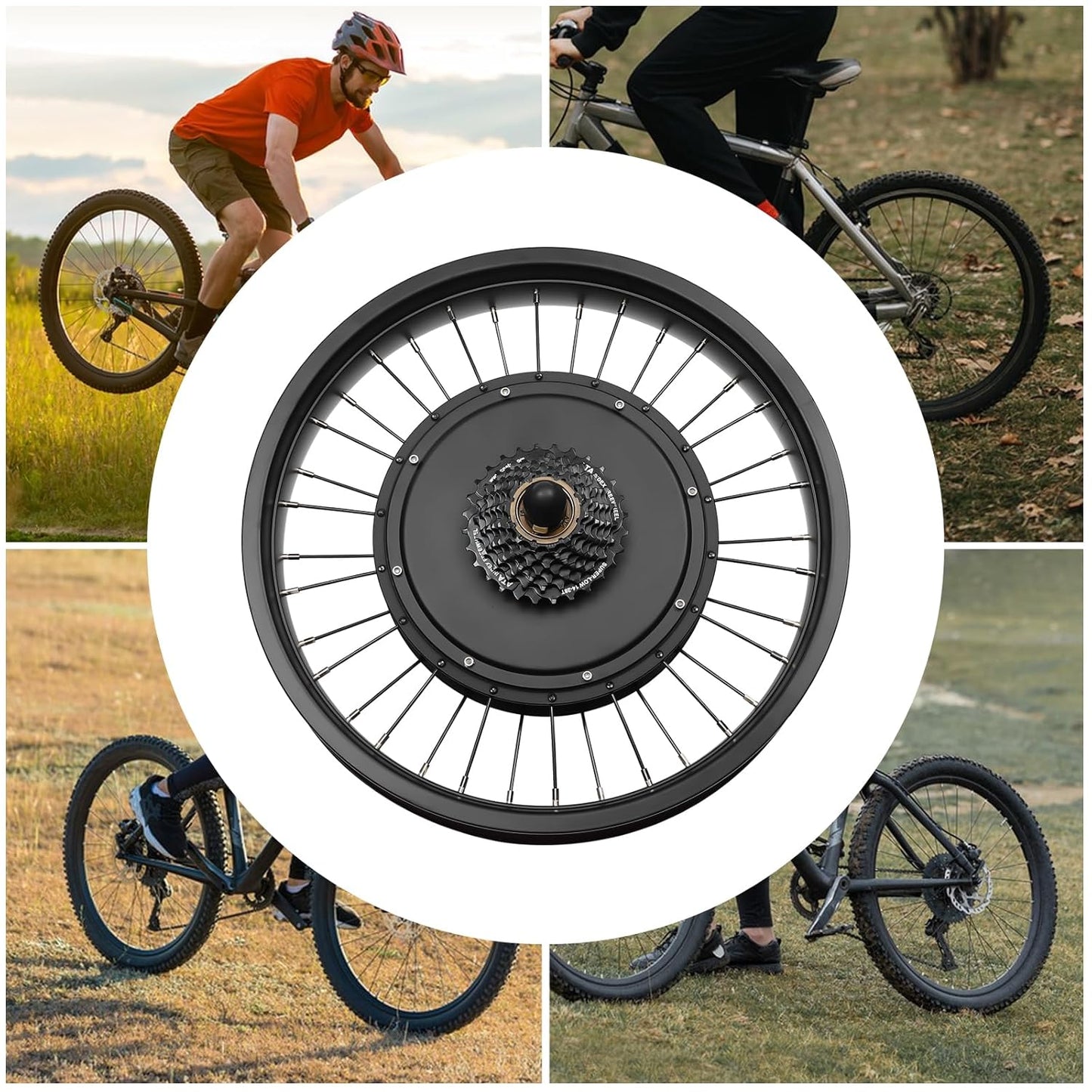 20" 48V 2000W E-Bike Conversion Kit, Rear Wheel Motor for Snow Bike & Snowmobile