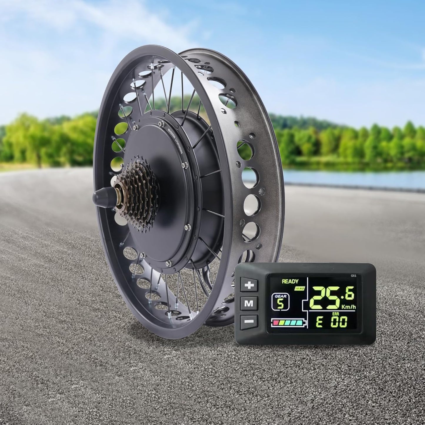 20 Inch Fat Tire Electric Bike Conversion Kit | 48V 2000W Rear Hub Motor with LCD Display