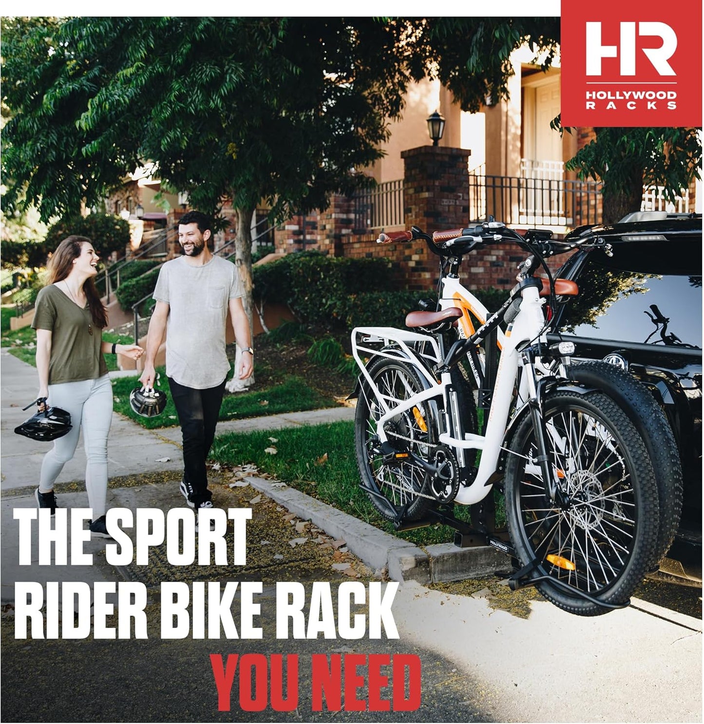 Racks Sport Rider 2" Hitch Bike Rack – Heavy Duty Foldable Ebike Carrier, 80 lbs Per Bike, Fits Fat Tire & Electric Bicycles for Car Truck SUV