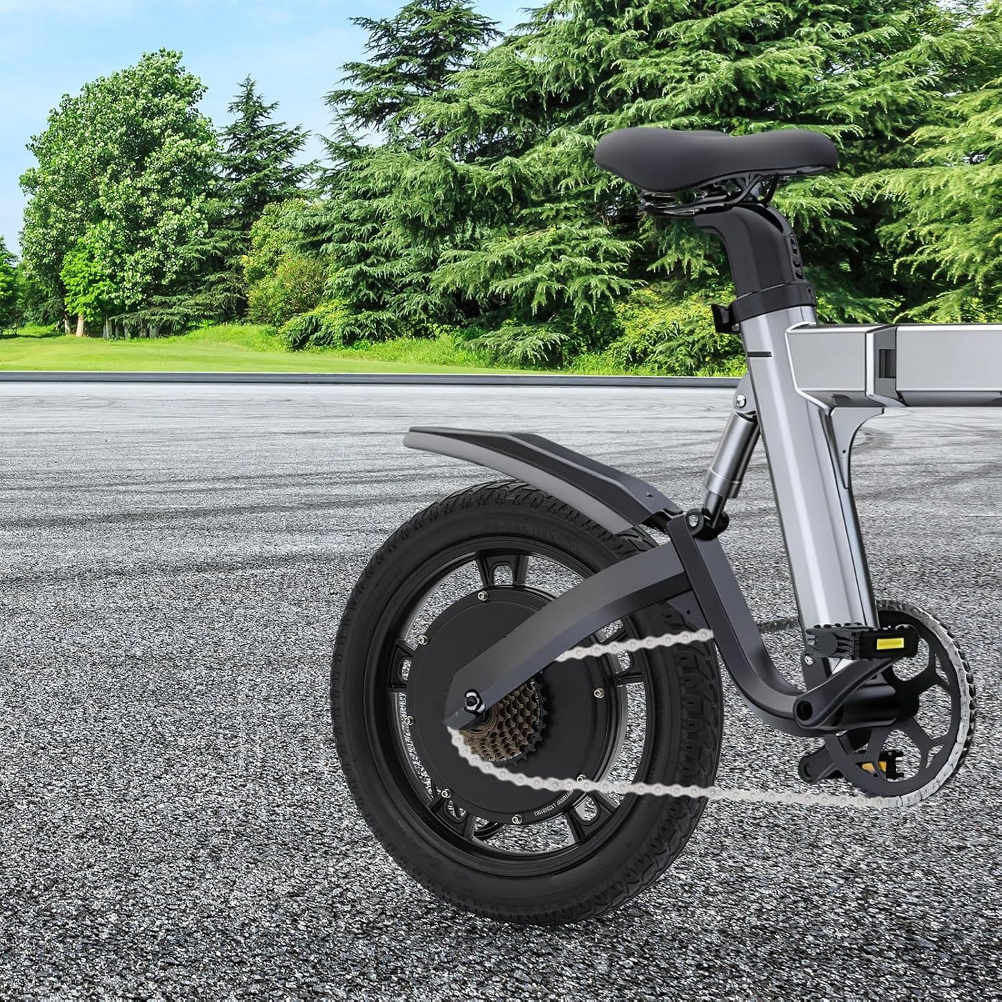 16" 48V 1000W Rear Wheel Electric Bike Conversion Kit with LCD & PAS | 470 RPM Hub Motor