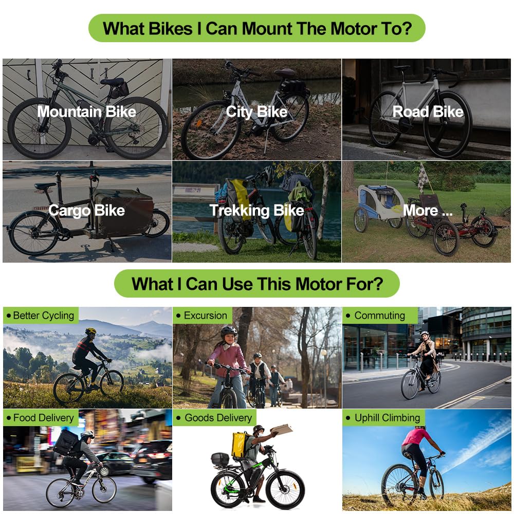 Bafang 750W / 500W / 1000W Mid Drive Ebike Conversion Kit with Optional Battery - BBS HD Motor & Display for Mountain & Road Bikes