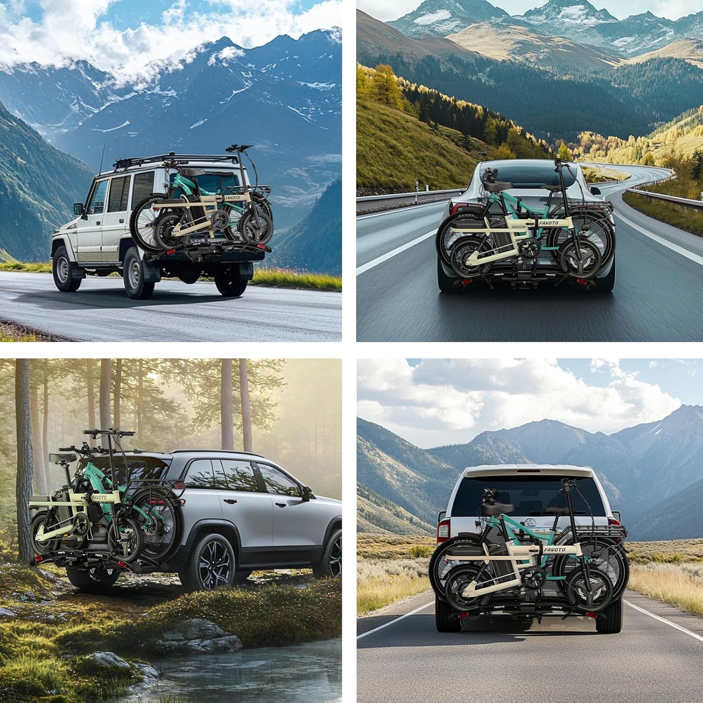 200 lbs Bike Rack for Car with Ramp – 2-Bike Hitch Mount for E-Bikes, Foldable & Tilt-Back, Fits 2" Receiver SUV Truck