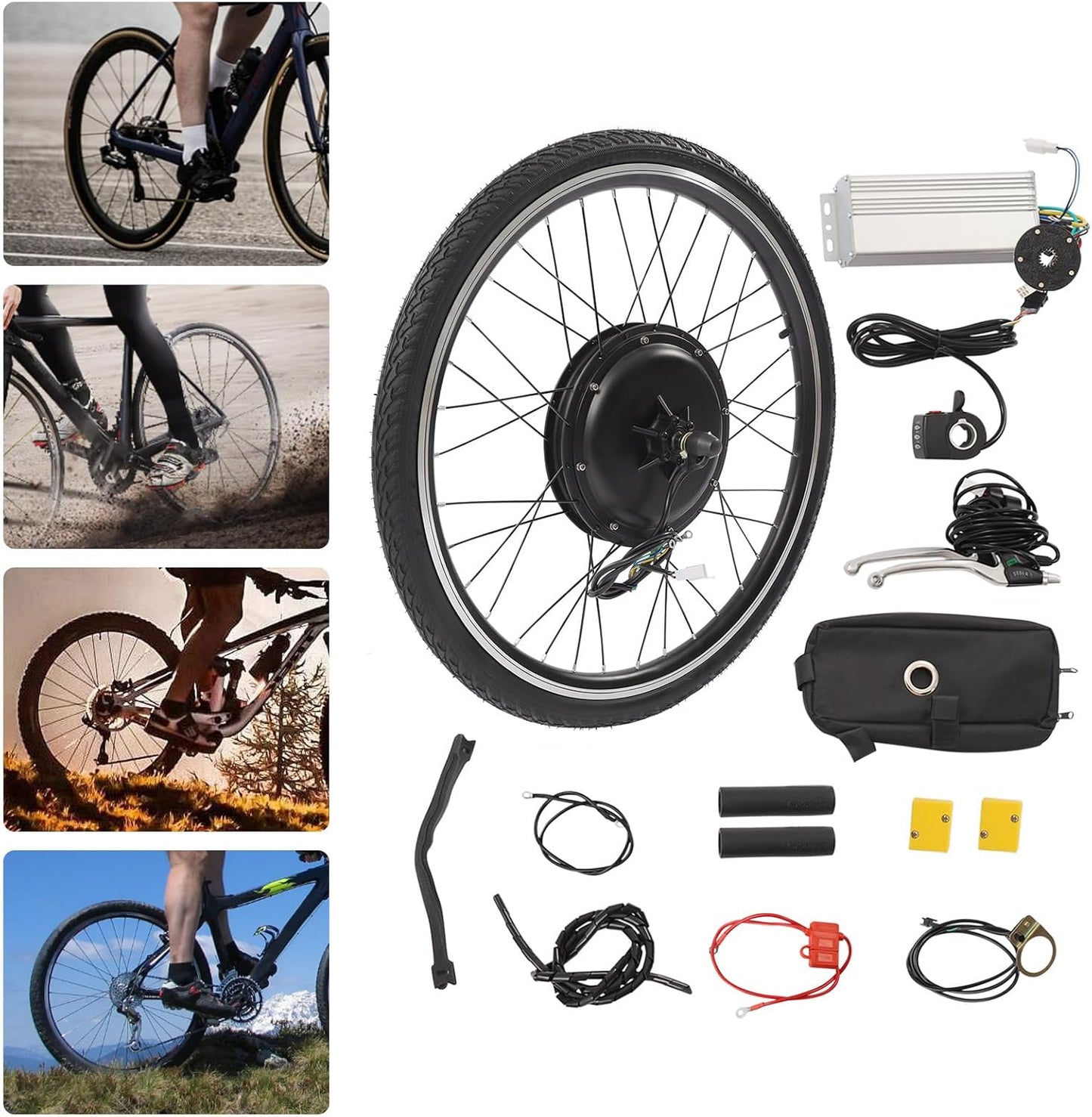 48V 1000W Electric Bike Conversion Kit - 26" Rear Hub Motor with Thumb Throttle & Pedal Assist (PAS) | Complete E-Bike Kit for 26 Inch Bikes