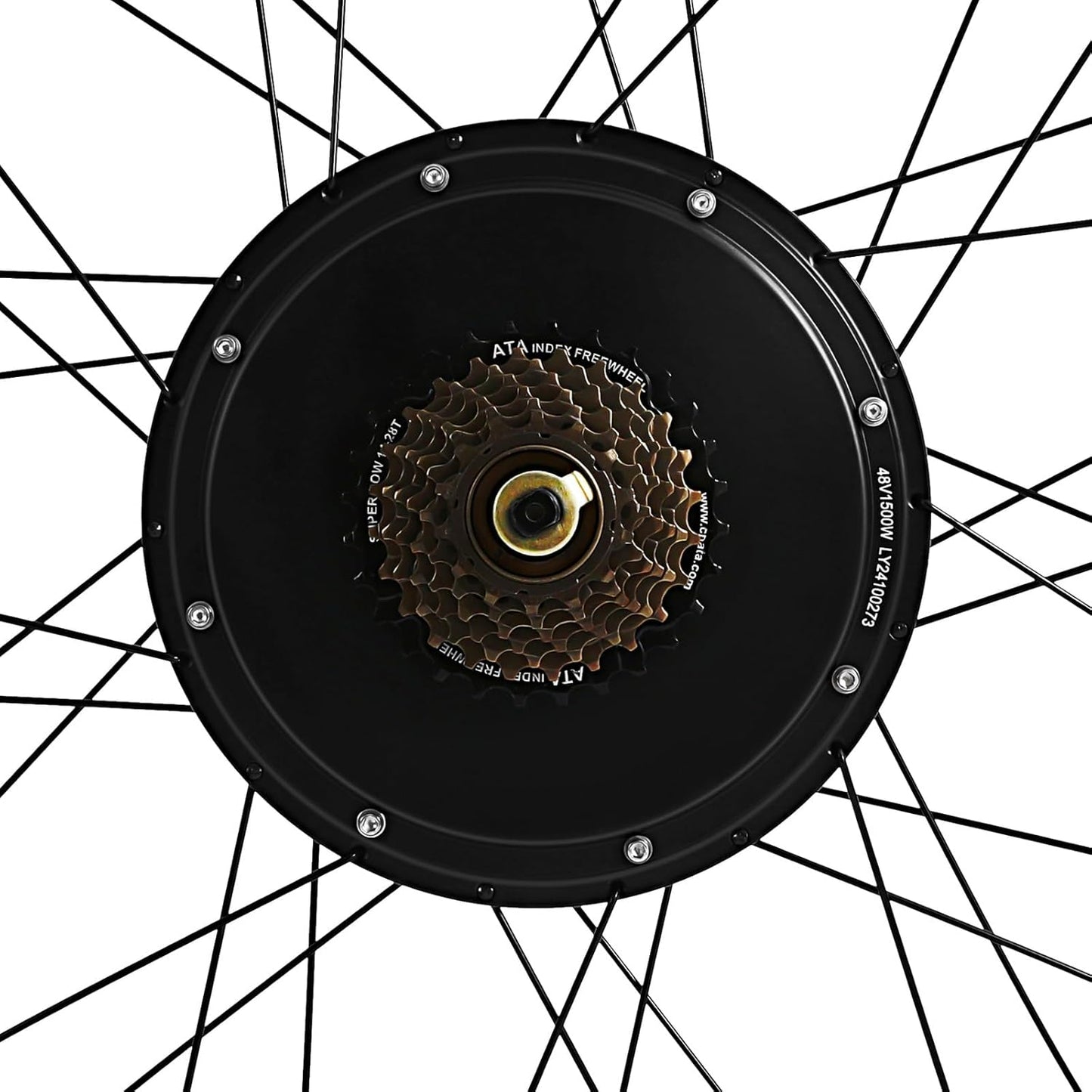 1500W 48V E-Bike Conversion Kit - 26" Rear Wheel Motor for Fat Tire Bicycles