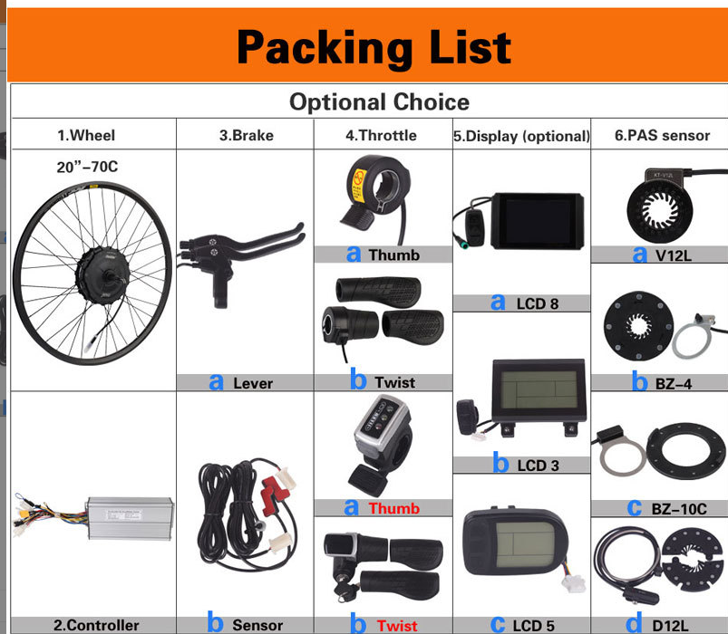 500W/ 1000W Motor Wheel Ebike kit Bicycle Assist Kit