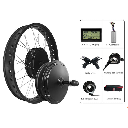 1500W 48V Fat Tire E-Bike Conversion Kit – KT LCD & Sine Wave Controller