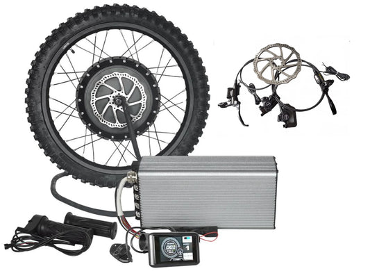 72V 8000W Electric Motorcycle Conversion Kit with Sabvoton Controller & Hydraulic Brakes (19"/21" Wheel Options)