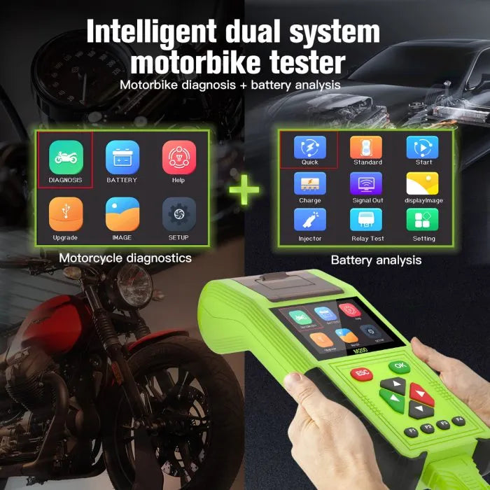 JDiag M200 Motorcycle obd 2 scanner, Relay Test,Sensor Signal Simulation,Injector Test For BMW Yamaha Honda Kawasaki Suzuki