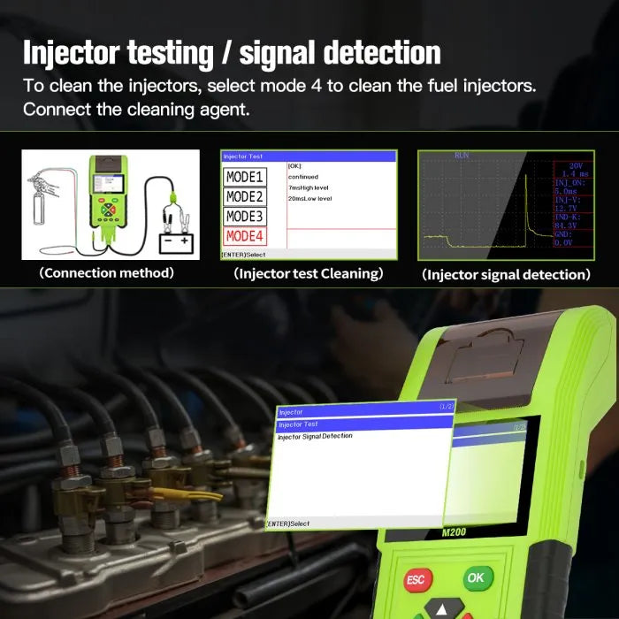 JDiag M200 Motorcycle obd 2 scanner, Relay Test,Sensor Signal Simulation,Injector Test For BMW Yamaha Honda Kawasaki Suzuki