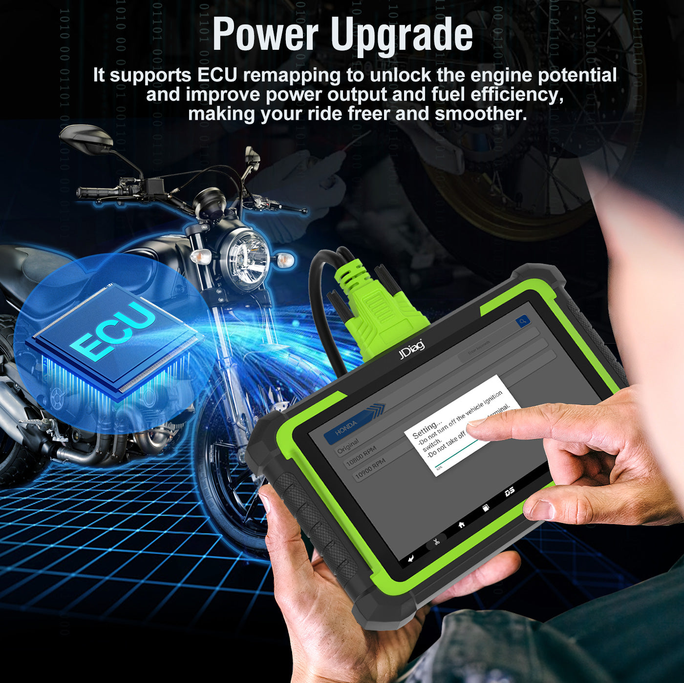 JDiag M400 Motorcycle Diagnostic OBD2 Scanner For Universal Motorcycle 8.0 inch