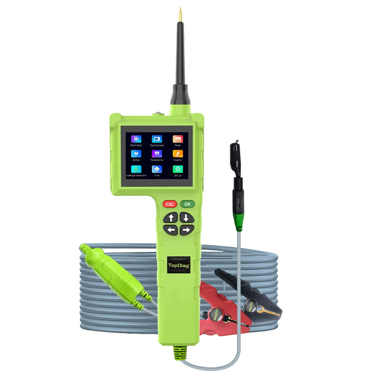 Topdiag P200 Pro Power Circuit Probe Kit 9V-48V Circuit Systems 2025 Automotive Master Edition Circuit Tester Multimeter/Oscilloscope/Fuel Injector Tester/Activating