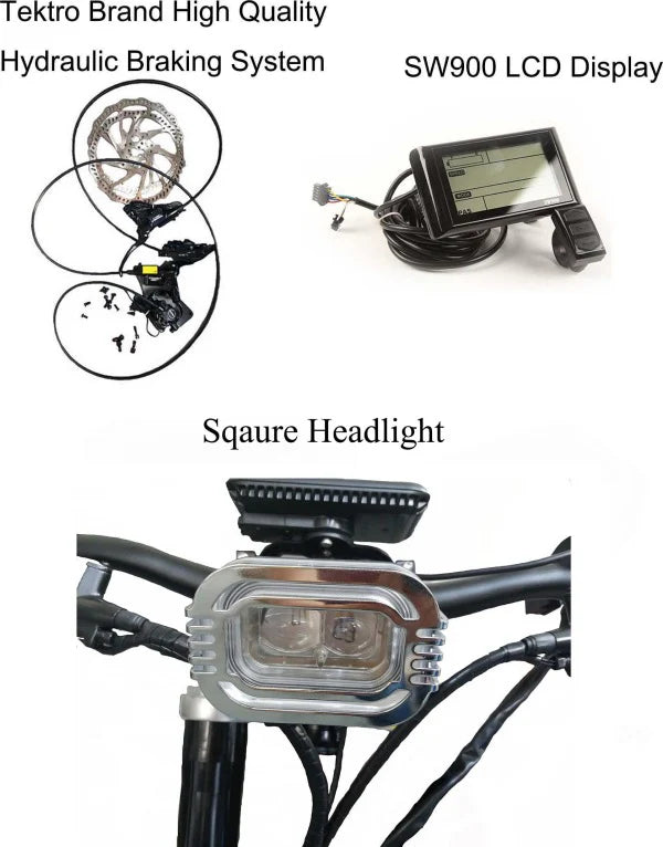 19" Or 21" Motorcycle Wheel 72V 8000W Stealth Bomber Electric Bike EBike Beach Cruiser 70MPH