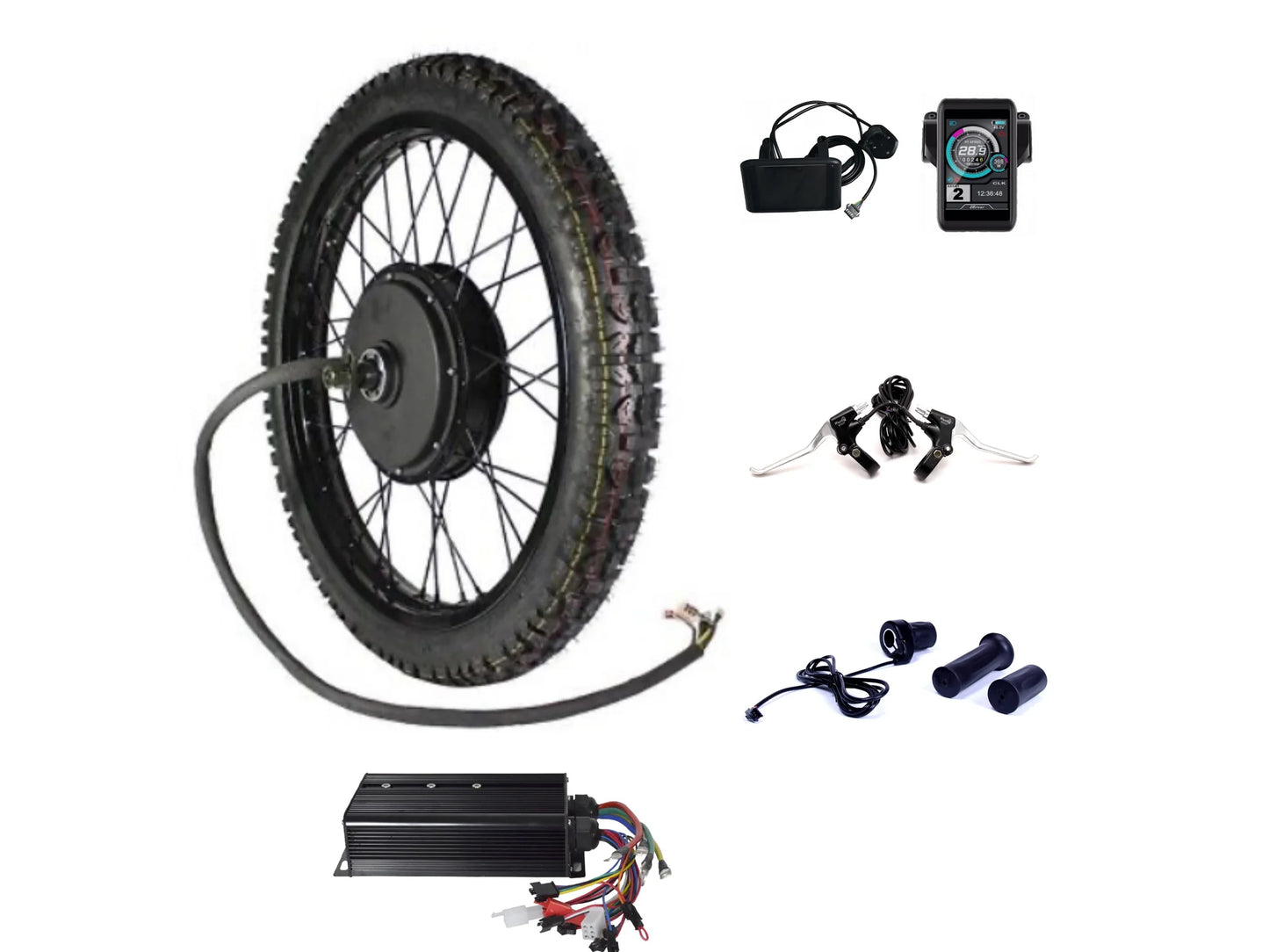 3000W Electric Bike Conversion Kit with 3.5" TFT Display - Hub Motor for E-Bike DIY Upgrade